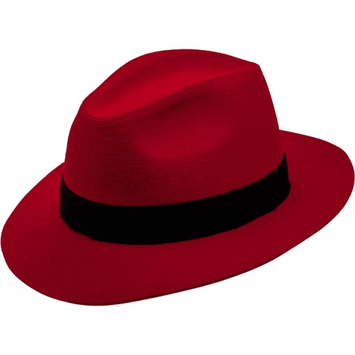 Rød Fedora-hat i filt
