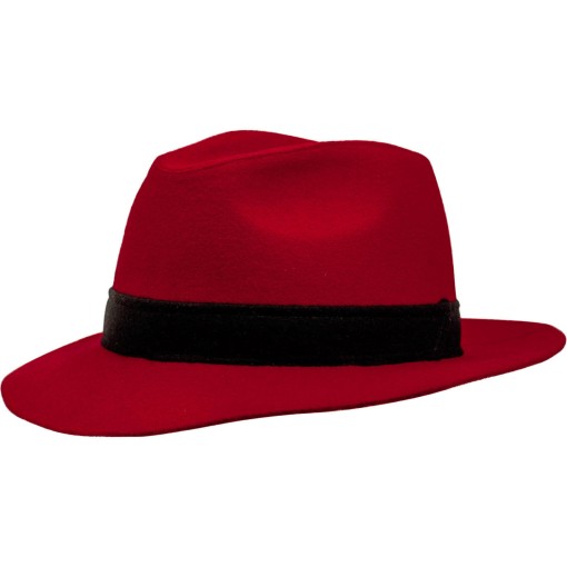 Rød Fedora-hat i filt