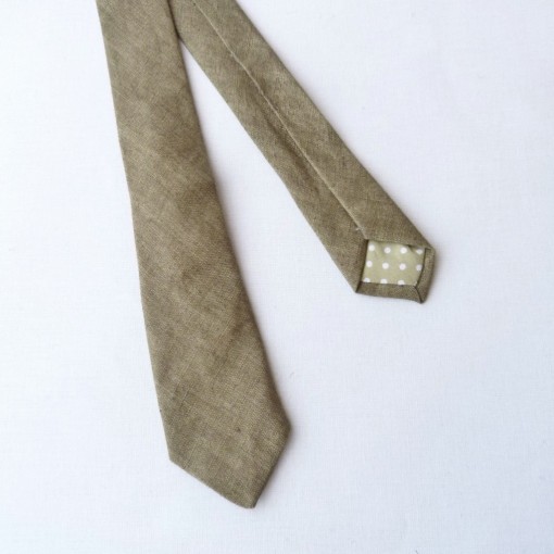 Smalt olivengrønt slips 4